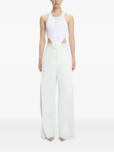Victoria Beckham Pleated Trousers In Neutrals