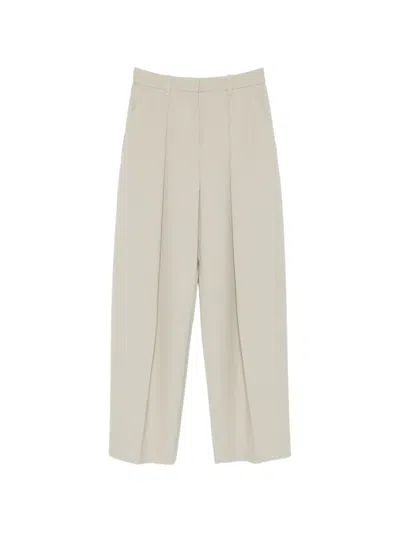 Victoria Beckham Pleated Trousers In White
