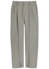Victoria Beckham Pleated Wool Trousers In Green