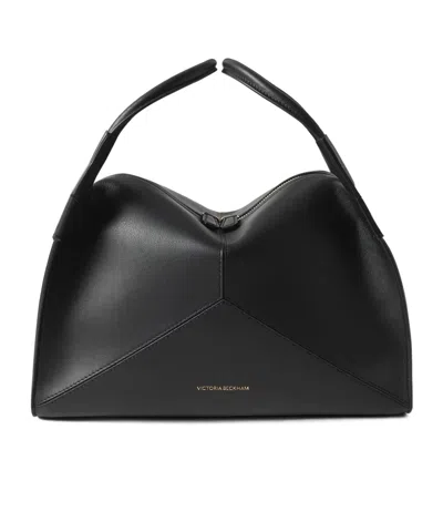 Victoria Beckham Plié Paneled Leather Tote In Black