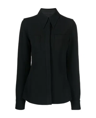 Victoria Beckham Pointed-collar Fitted Shirt In Black