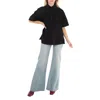 Victoria Beckham Pointed Collar Short-sleeve Shirt In Blue