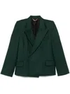 Victoria Beckham Pointed-shoulder Blazer In Green