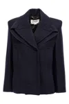 Victoria Beckham 'sharp Shoulder' Coat Featuring Front Pockets