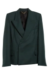 Victoria Beckham Pointed-shoulder Wool Blend Blazer In Seaweed