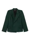 Victoria Beckham Pointed-shoulder Blazer In Green