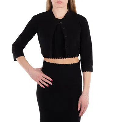 VICTORIA BECKHAM POINTELLE CROPPED CARDIGAN