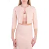 Victoria Beckham Pointelle Cropped Cardigan In Pink
