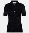 Victoria Beckham Pointelle Polo Shirt In Black