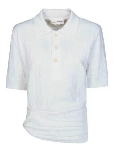 Victoria Beckham Short-sleeved Polo Shirt In White
