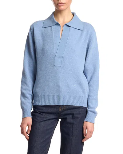 Victoria Beckham Polo Collar Jumper Sweater In Blue
