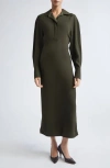 Victoria Beckham Polo Collar Long Sleeve In Green