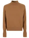 Victoria Beckham Wool Turtleneck Sweater In Brown