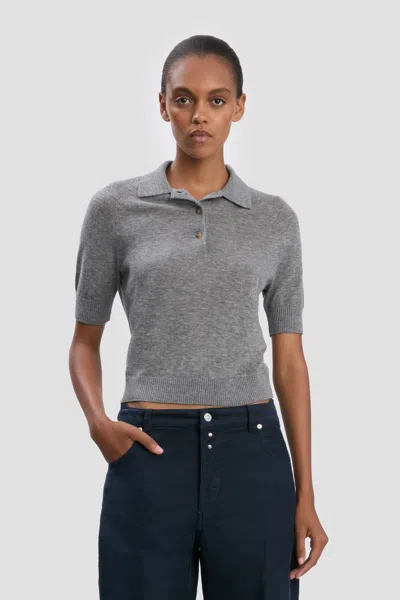Victoria Beckham Polo Collar T-shirt Clothing In Gray