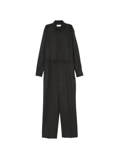 Victoria Beckham Polo-collar Jumpsuit In Black