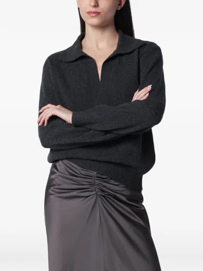 Victoria Beckham Polo-collar Sweater In Gray