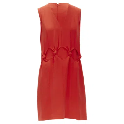 Victoria Beckham Polyester Crepe Detail Cocktail Dress In Red