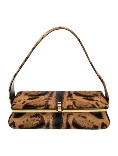 Pre-owned Victoria Beckham Ponyhair Top Handle Bag In Brown