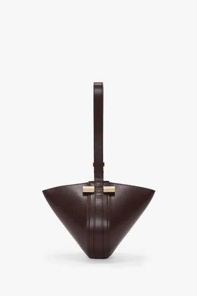 Victoria Beckham Portofino Dia Clutch In Dark Burgundy Leather In Pattern