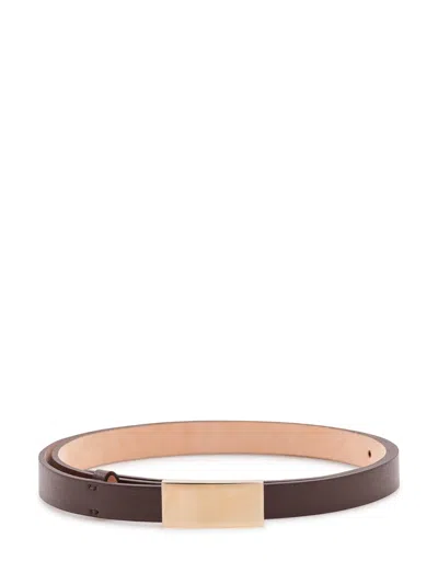 Victoria Beckham Portofino Mirror Belt In Dark Burgundy