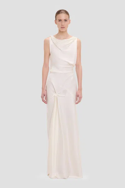 Victoria Beckham Posy Gown In Ivory In Green