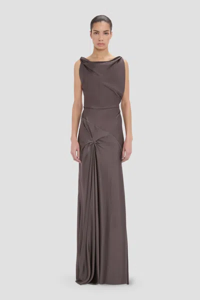 Victoria Beckham Posy Gown In Ore In Green
