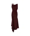 Victoria Beckham Posy Midi Dress In Cinnabar Red In Burgundy