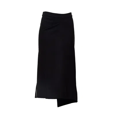 Victoria Beckham Pressed Flannel Fit-and-flare Midi Skirt In Black