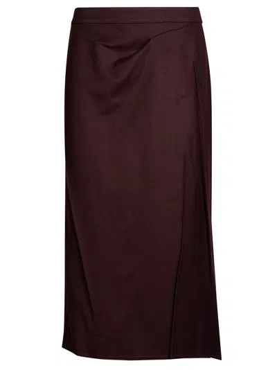 Victoria Beckham Pressed Tailored Back Slit Straight Skirt In Black