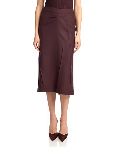 Victoria Beckham Pressed Tailored Skirt In Burgundy