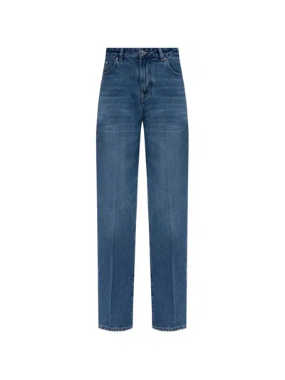 Victoria Beckham Pressed-crease Straight-leg Jeans In Blue