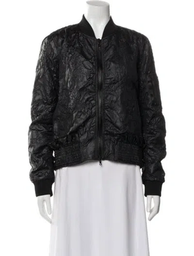 Pre-owned Victoria Beckham Printed Bomber Jacket In Gray