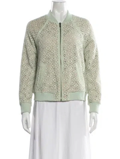 Pre-owned Victoria Beckham Printed Bomber Jacket In Green