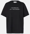 Victoria Beckham Womens Black Text-print Organic-cotton T-shirt In Black