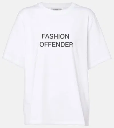 Victoria Beckham Printed Cotton Jersey T-shirt In White