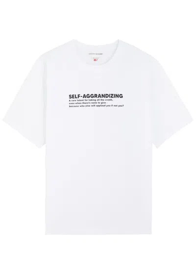 Victoria Beckham Printed Cotton T-shirt In White