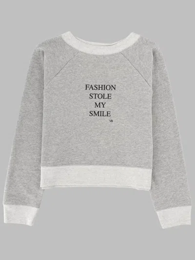 Victoria Beckham Printed Cotton-modal Sweatshirt In Gray