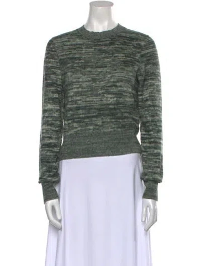 Pre-owned Victoria Beckham Printed Crew Neck Sweater In Green