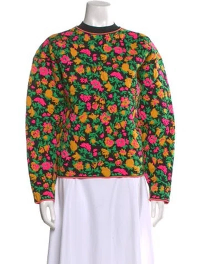Pre-owned Victoria Beckham Printed Crew Neck Sweater W/ Tags In Green