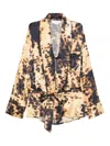 Victoria Beckham Printed Jacket In Brown