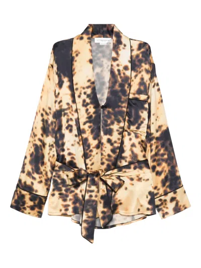 Victoria Beckham Printed Jacket In Brown