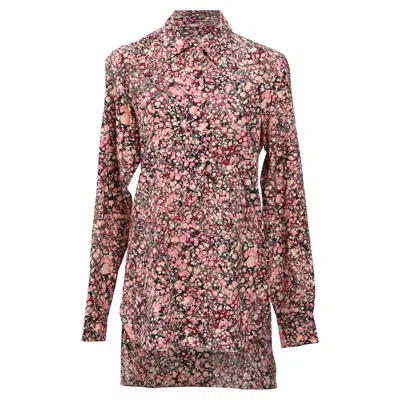 Victoria Beckham Printed Long Back Shirt In Multicolor Viscose In Green