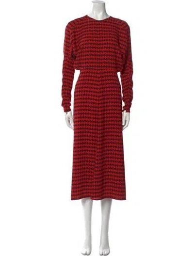 Pre-owned Victoria Beckham Printed Long Dress In Red