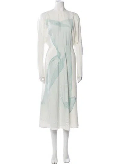 Pre-owned Victoria Beckham Printed Long Dress W/ Tags In Green