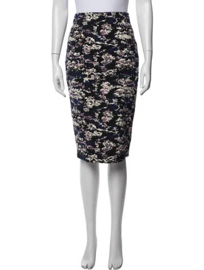 Pre-owned Victoria Beckham Printed Midi Length Skirt In Blue