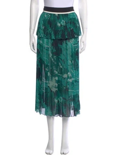 Pre-owned Victoria Beckham Printed Midi Length Skirt In Green