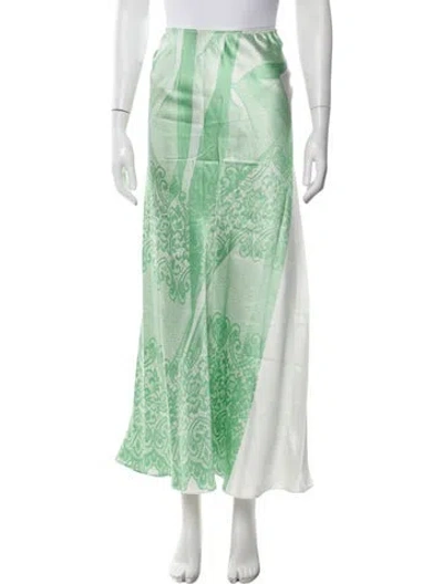 Pre-owned Victoria Beckham Printed Midi Length Skirt In Green