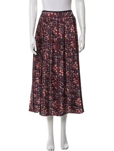 Pre-owned Victoria Beckham Printed Midi Length Skirt W/ Tags In Purple