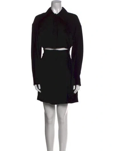 Pre-owned Victoria Beckham Printed Mini Dress In Black