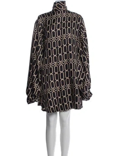 Pre-owned Victoria Beckham Printed Mini Dress In Blue